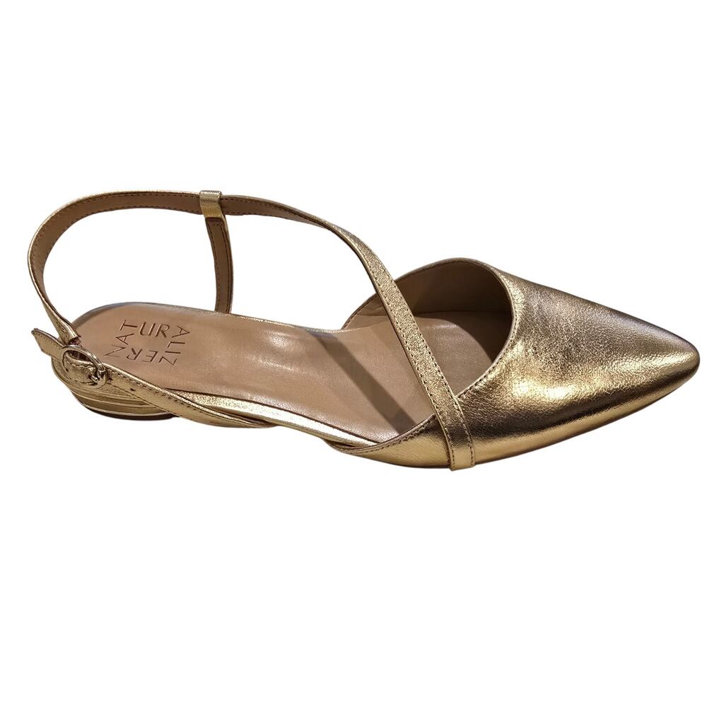 Naturalizer Gold Pointed Toe Slingback Flats - Picture 8 of 9